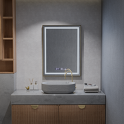 Ορθογώνιος καθρέφτης LED, 60x80 cm, Verite Royale Gold MotionGlow Marcello, Σύστημα αποθαμβώματος, Ρολόι & Θερμόμετρο, Dimable Καθρέφτες Marcello Προεπιλεγμένος τίτλος Alessandro Design
