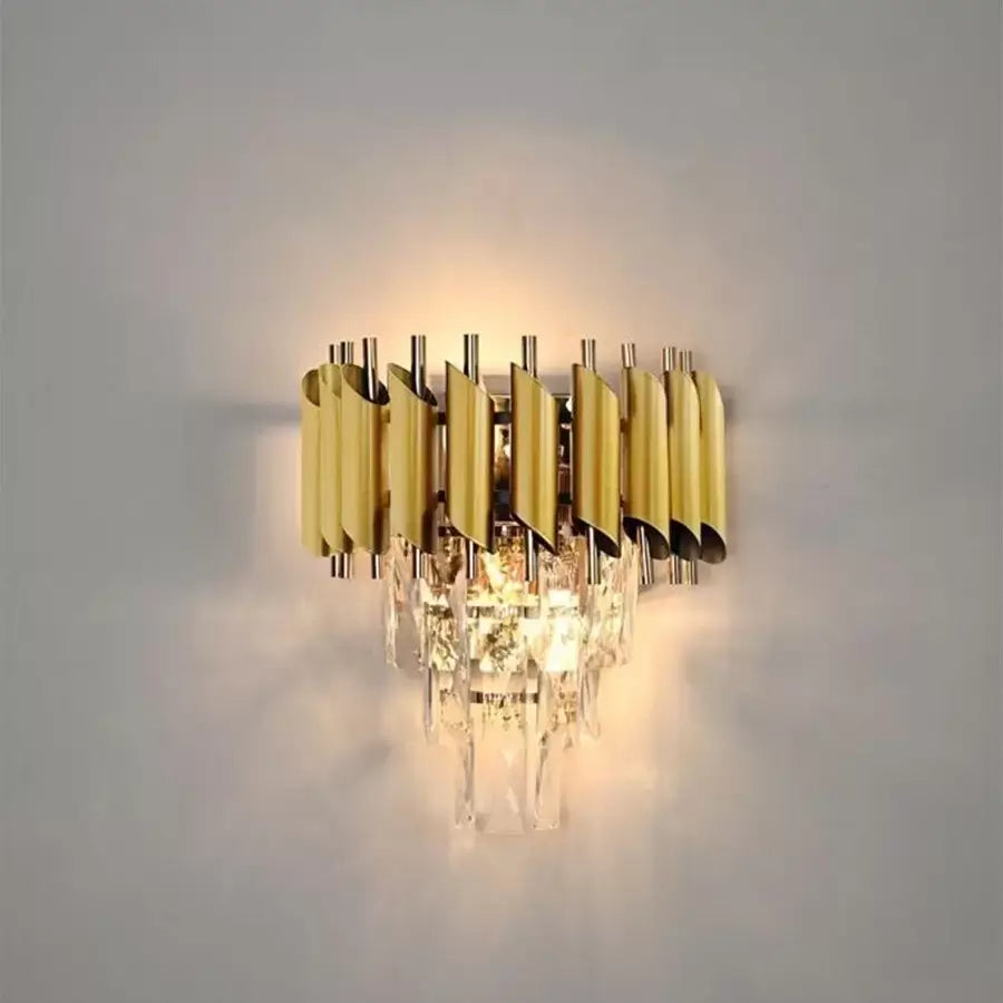 Χρυσό επιτοίχιο φωτιστικό Cristal Roy 2x E27 Εσωτερικό Προεπιλεγμένος τίτλος Alessandro Design