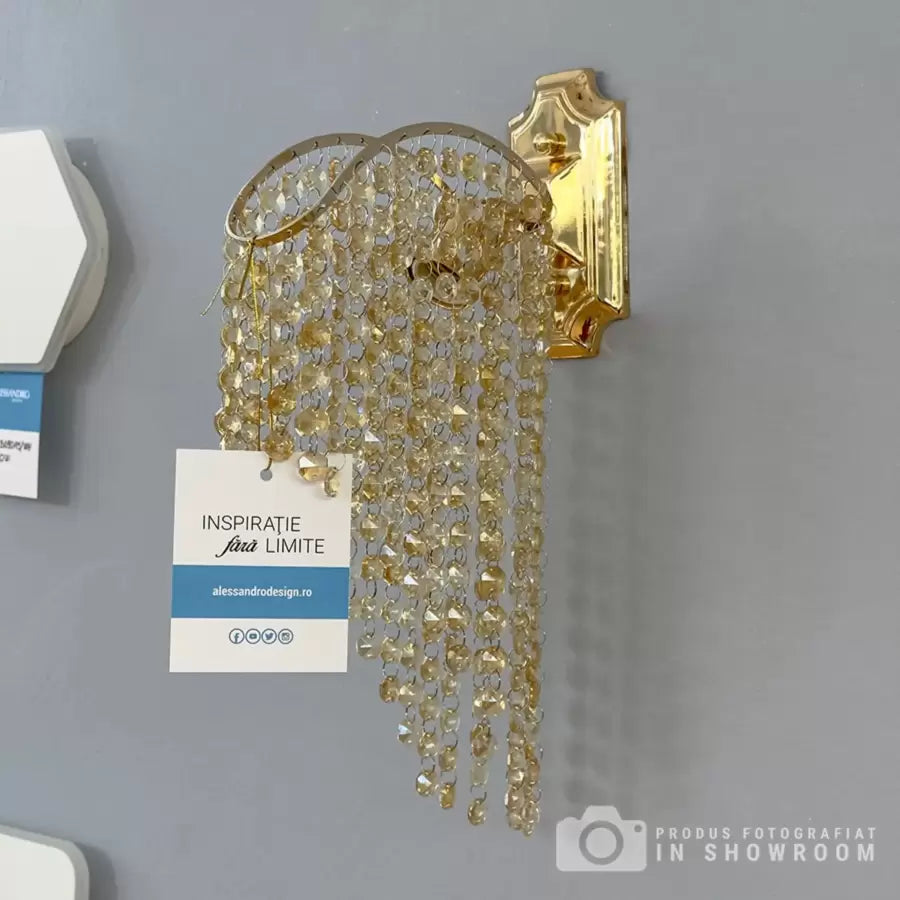 Φωτιστικό τοίχου Cristal Ander 1xE14 Gold Φωτιστικό εσωτερικού χώρου Προεπιλεγμένος τίτλος Alessandro Design