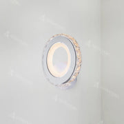 Φωτιστικό τοίχου Borandis LED 16W, Λευκό με χρώμιο, ακρυλικό και κρύσταλλο, κρύο/ζεστό/ουδέτερο φως επιτοίχια φωτιστικά εσωτερικού χώρου Προεπιλεγμένος τίτλος Alessandro Design
