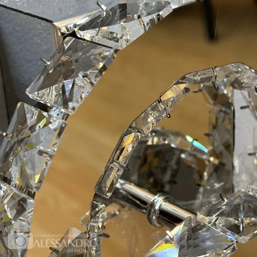 Crystal LED Chandelier JEFFERSON 32W, 2 κύκλοι, Κρύο/Ζεστό/Ουδέτερο φως, Λαμπερό Chrome Crystal LED Chandeliers Προεπιλεγμένος τίτλος Alessandro Design
