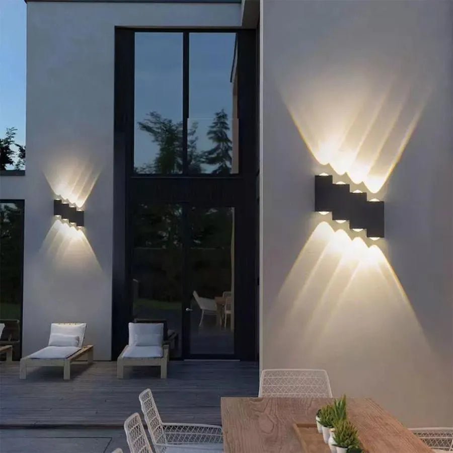 Aeetes Outdoor LED Wall Light, 8W, Metal, Black Outdoor Wall Lights Προεπιλεγμένος τίτλος Alessandro Design