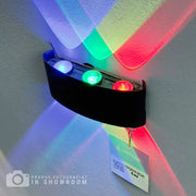 Φωτιστικό τοίχου LED Fantas RGB εσωτερικού/εξωτερικού χώρου, 6 πηγές x 1W, IP65, Μαύρο, 3000K