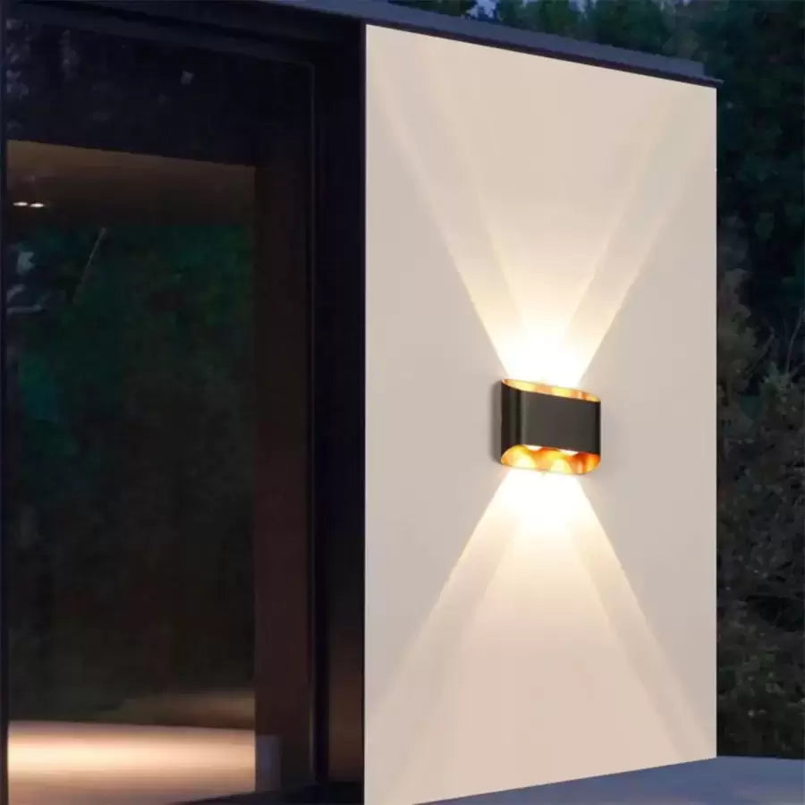Εξωτερικό φωτιστικό τοίχου LED Ellis 4W Χρυσό Μαύρο Φώτα εξωτερικού χώρου Προεπιλεγμένος τίτλος Alessandro Design