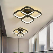 Πολυέλαιος LED VERTEX Tesser 34W, 4 τετράγωνα, Κρύο/Ζεστό/Ουδέτερο φως, Μαύροι πολυέλαιοι LED Προεπιλεγμένος τίτλος Alessandro Design