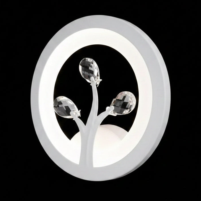 Φωτιστικό τοίχου DAISY LED, 14W, Κρύο/Ζεστό/Ουδέτερο φως, Λευκό με κρυστάλλινα φώτα τοίχου εσωτερικού χώρου Προεπιλεγμένος τίτλος Alessandro Design