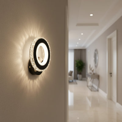 Φωτιστικό τοίχου NOVA Rotonda LED, 16W, Μαύρο & ανοξείδωτο, Ζεστό/Ψυχρό/Ουδέτερο φως