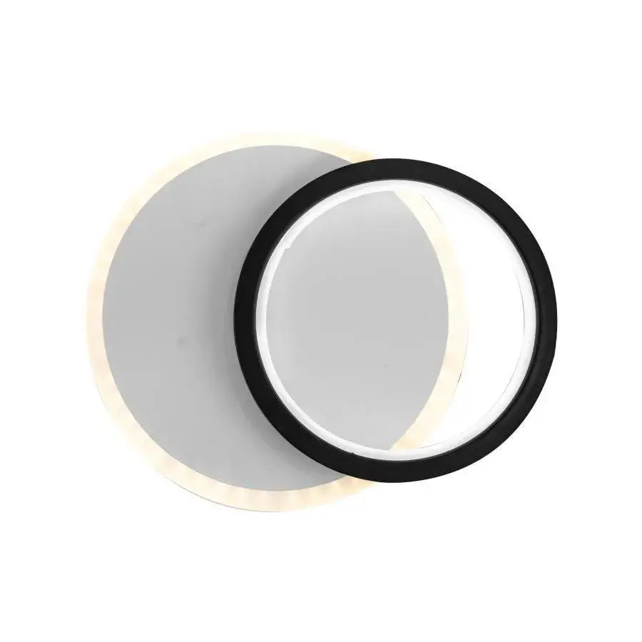 Φωτιστικό τοίχου SMALON LED 26W, 2 κύκλοι, Κρύο/Ζεστό/Ουδέτερο φως, Μαύρο Λευκό LED Πολυέλαιος Προεπιλεγμένος τίτλος Alessandro Design
