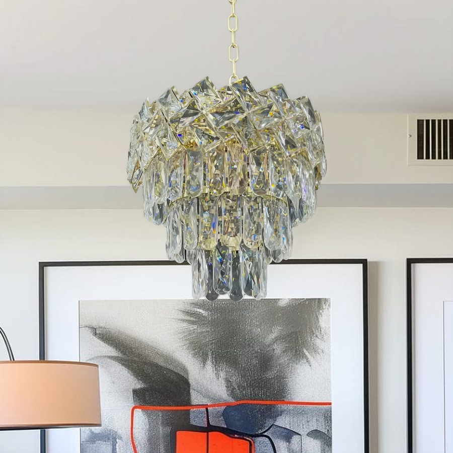 Crystal Chandelier WINDSOR Petito 3xE14, Διάμετρος 29cm, Γυαλιστερό χρυσό, Ρυθμιζόμενο ύψος, Μεταλλικοί και Κρυστάλλινοι Πολυέλαιοι Κρυστάλλινοι Προεπιλεγμένος τίτλος Alessandro Design