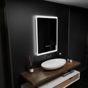 Ορθογώνιος καθρέφτης LED, 60x80 cm, αισθητήρας ELANCEE MotionGlow Marcello, Σύστημα αποθαμβώματος, Ρολόι & Θερμόμετρο, Dimable Mirrors Marcello Προεπιλεγμένος τίτλος Alessandro Design