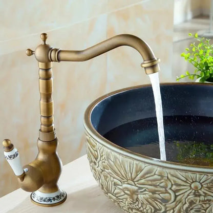 Βρύση κουζίνας Swan Neck, Metal, Antique Gold, OD/2047 Kitchen Faucets Προεπιλεγμένος τίτλος Alessandro Design