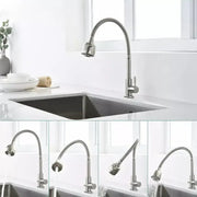 Βρύση κουζίνας Flexible Faucet 2 Jets Satin, ανοξείδωτο κεραμικό φυσίγγιο Συμπεριλαμβάνονται συνδέσεις CF031 Kitchen Faucets Προεπιλεγμένος τίτλος Alessandro Design