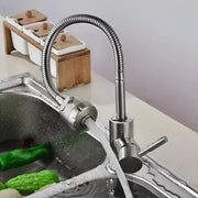 Βρύση κουζίνας Flexible Faucet 2 Jets Satin, ανοξείδωτο κεραμικό φυσίγγιο Συμπεριλαμβάνονται συνδέσεις CF031 Kitchen Faucets Προεπιλεγμένος τίτλος Alessandro Design