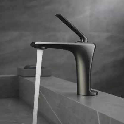 Βρύση λεκάνης, Brass, Satin Grey, 10007N Bathroom Faucets Προεπιλεγμένος τίτλος Alessandro Design