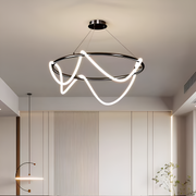 Πολυέλαιος LED DIVINO Black 91W με εύκαμπτο σωλήνα σιλικόνης, διάμετρος 60 cm - Ρυθμιζόμενο φως 3000K/4000K/6000K Μοντέρνοι πολυέλαιοι Προεπιλεγμένος τίτλος Alessandro Design