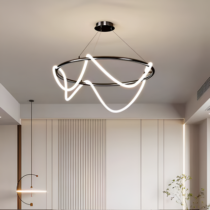 Πολυέλαιος LED DIVINO Black 91W με εύκαμπτο σωλήνα σιλικόνης, διάμετρος 60 cm - Ρυθμιζόμενο φως 3000K/4000K/6000K Μοντέρνοι πολυέλαιοι Προεπιλεγμένος τίτλος Alessandro Design