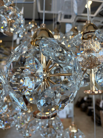 Crystal LED KILKENNY Culmino Chandelier, 144W, Neutral Light, Diameter 60cm, Gold Modern Chandeliers Προεπιλεγμένος τίτλος Alessandro Design