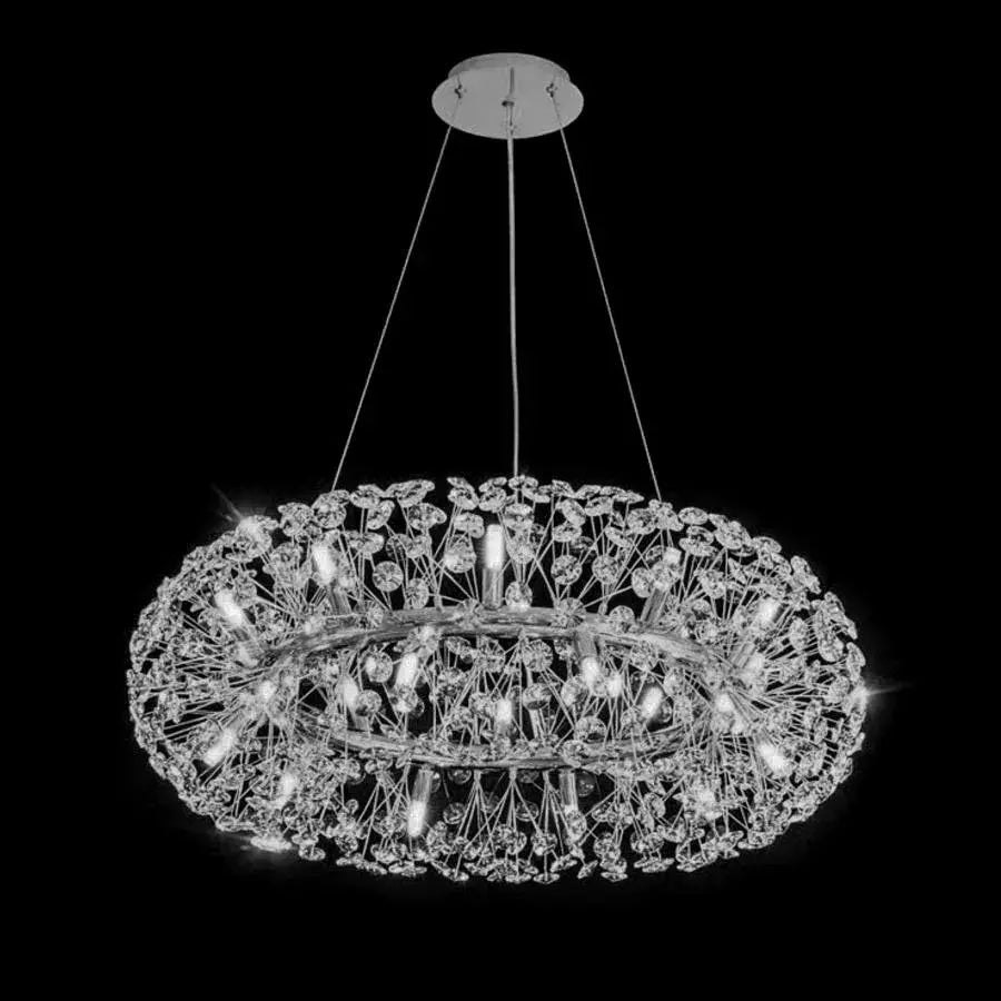 MINUET Crystal Chandelier 12x G9, Διάμετρος 60cm, Γυαλιστερό Ασημί, Ρυθμιζόμενο ύψος Crystal Chandeliers Προεπιλεγμένος τίτλος Alessandro Design