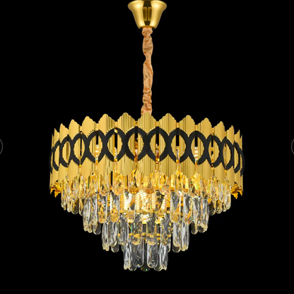 Crystal Chandelier PIERREFONDS Petito 3xE14, Διάμετρος 37,5cm, Γυαλιστερό Χρυσό, Ρυθμιζόμενο Ύψος Crystal Chandelier Προεπιλεγμένος τίτλος Alessandro Design