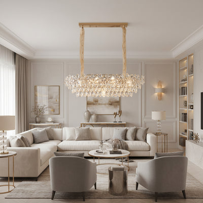 Crystal Chandelier Regalis 11x E14, Διάμετρος 85cm, Γυαλιστερό Χρυσό, Ρυθμιζόμενο Ύψος, Μέταλλο και Κρύσταλλο