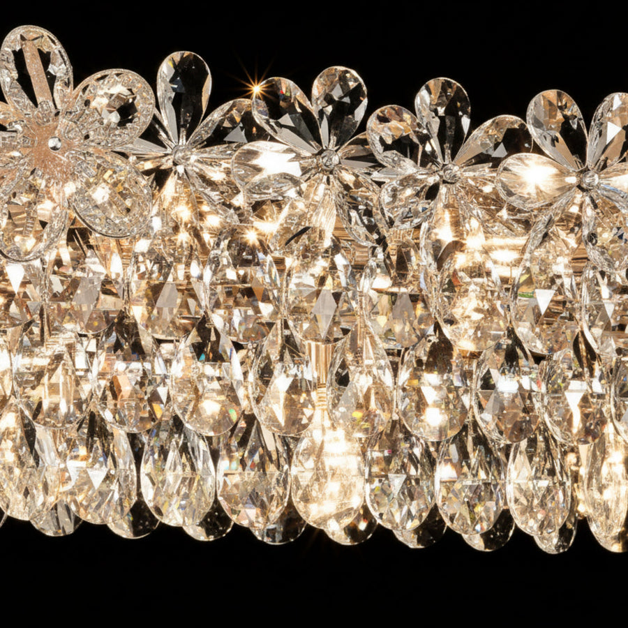 Crystal Chandelier Regalis 11x E14, Διάμετρος 85cm, Γυαλιστερό Χρυσό, Ρυθμιζόμενο Ύψος, Μέταλλο και Κρύσταλλο