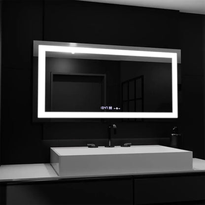 Ορθογώνιος καθρέφτης LED, 160x80 cm, Verite MotionGlow Marcello, Σύστημα αποθάμβωσης, Ρολόι & Θερμόμετρο, Dimable Mirrors Marcello Προεπιλεγμένος τίτλος Alessandro Design