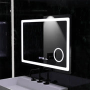 Ορθογώνιος καθρέφτης LED, 90x60cm, Souverain MotionGlow Marcello, Σύστημα αποθαμβώματος, Ρολόι & Θερμόμετρο, Καλλυντικός Μεγεθυντικός φακός, Dimable Marcello Mirrors Προεπιλεγμένος τίτλος Alessandro Design