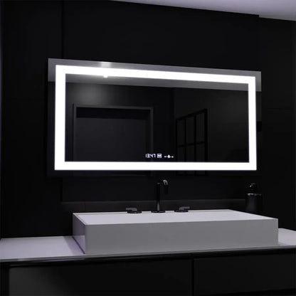Ορθογώνιος καθρέφτης LED, 160x80 cm, Verite MotionGlow Marcello, Σύστημα αποθάμβωσης, Ρολόι & Θερμόμετρο, Dimable Mirrors Marcello Προεπιλεγμένος τίτλος Alessandro Design