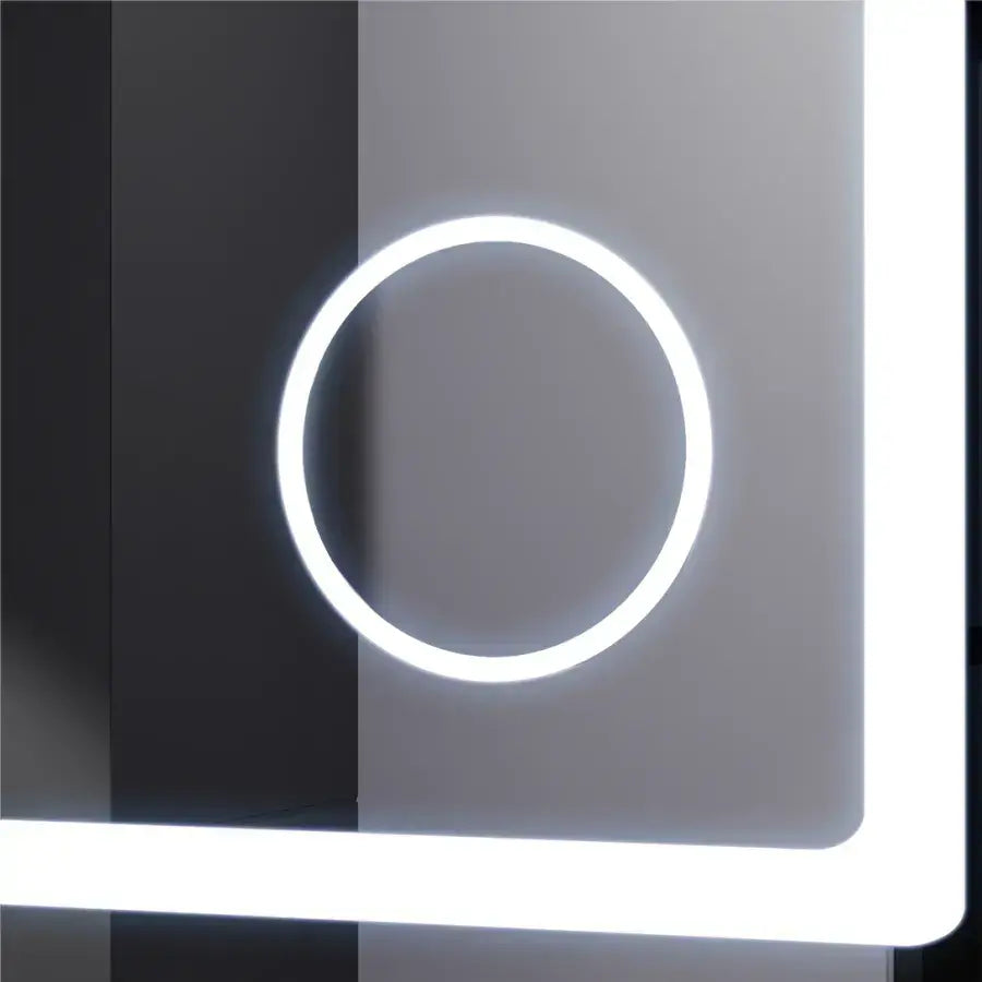 Ορθογώνιος καθρέφτης LED, 90x60cm, Souverain MotionGlow Marcello, Σύστημα αποθαμβώματος, Ρολόι & Θερμόμετρο, Καλλυντικός Μεγεθυντικός φακός, Dimable Marcello Mirrors Προεπιλεγμένος τίτλος Alessandro Design