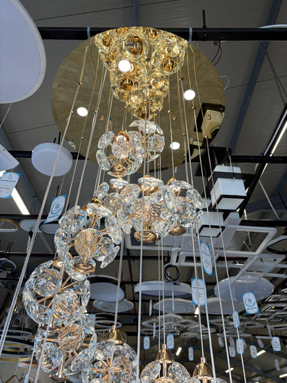 Crystal LED KILKENNY Culmino Chandelier, 144W, Neutral Light, Diameter 60cm, Gold Modern Chandeliers Προεπιλεγμένος τίτλος Alessandro Design