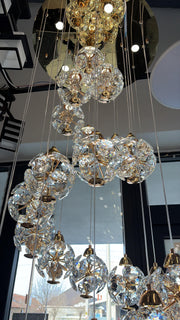 Crystal LED KILKENNY Culmino Chandelier, 144W, Neutral Light, Diameter 60cm, Gold Modern Chandeliers Προεπιλεγμένος τίτλος Alessandro Design