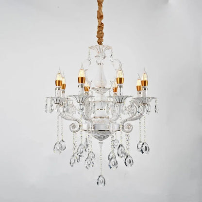 Bruhier Crystal Chandelier 8x E14, Διάμετρος 65cm, Λευκό με Χρυσό, Ρυθμιζόμενο ύψος Classic Chandeliers Προεπιλεγμένος τίτλος Alessandro Design