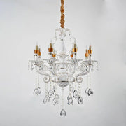 Bruhier Crystal Chandelier 8x E14, Διάμετρος 65cm, Λευκό με Χρυσό, Ρυθμιζόμενο ύψος Classic Chandeliers Προεπιλεγμένος τίτλος Alessandro Design