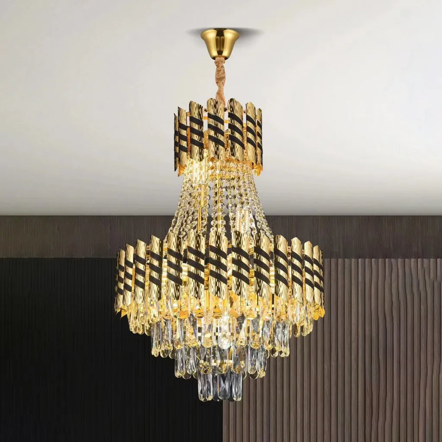 Crystal Chandelier 10XE14 Nardo Gold Black, 60 cm διάμετρος, 75 cm ύψος Crystal Chandeliers Προεπιλεγμένος τίτλος Alessandro Design