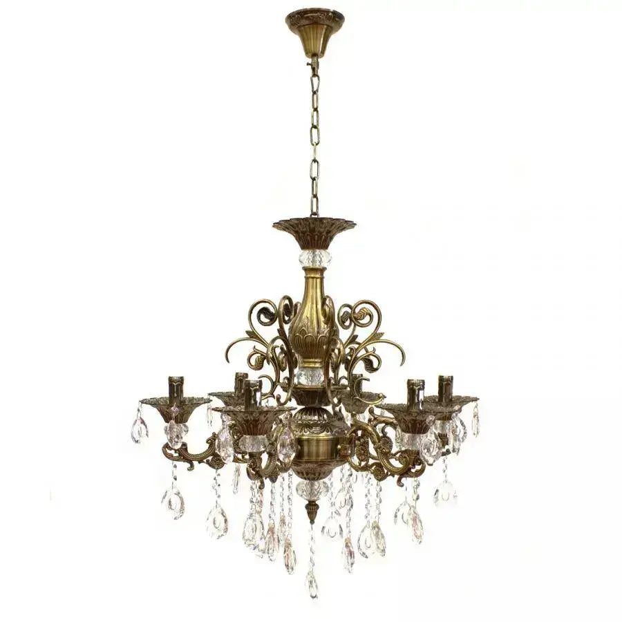 Crystal Chandelier SANSSOUCI Magno, 6xE14, Diameter 62cm, Antique Brass Classic Chandeliers Προεπιλεγμένος τίτλος Alessandro Design