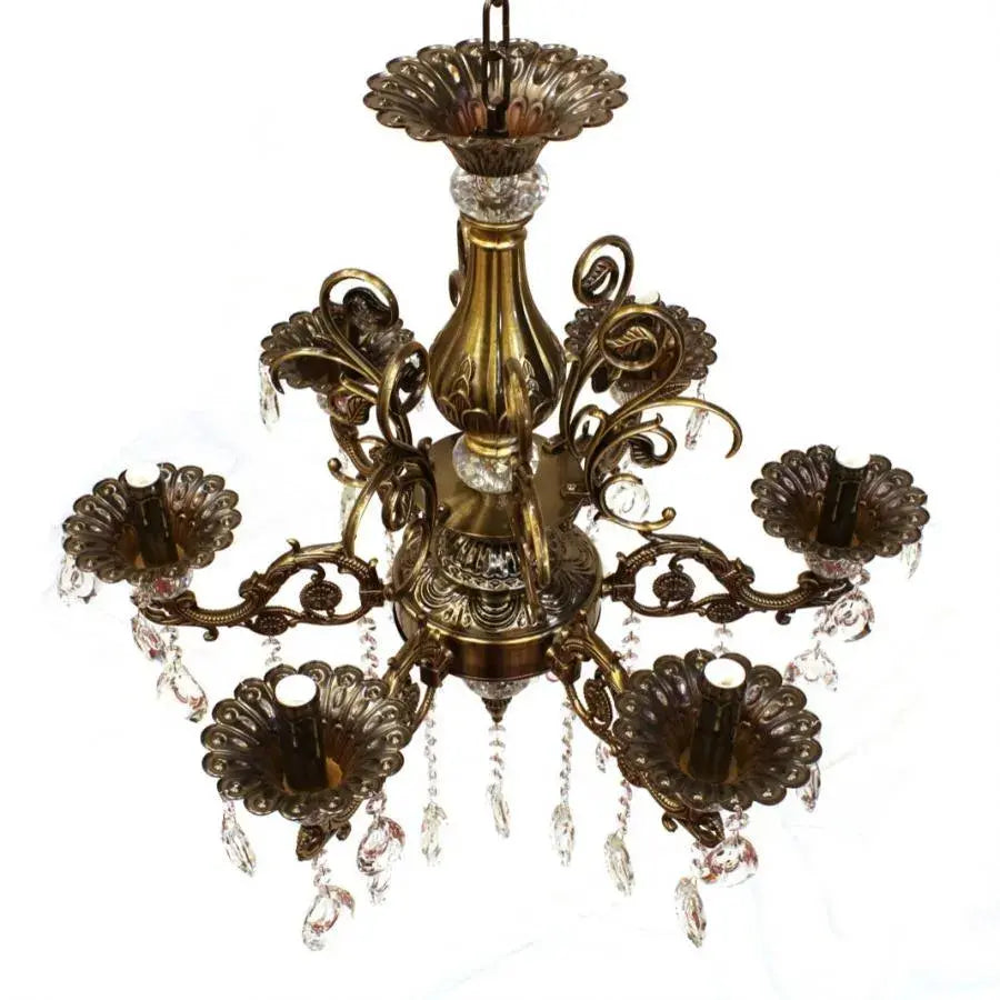 Crystal Chandelier SANSSOUCI Magno, 6xE14, Diameter 62cm, Antique Brass Classic Chandeliers Προεπιλεγμένος τίτλος Alessandro Design