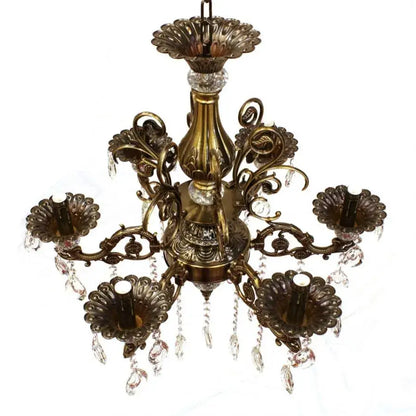 Crystal Chandelier SANSSOUCI Magno, 6xE14, Diameter 62cm, Antique Brass Classic Chandeliers Προεπιλεγμένος τίτλος Alessandro Design