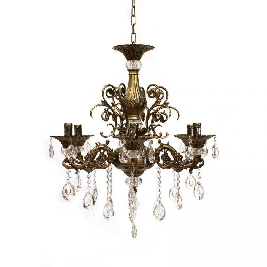 Crystal Chandelier SANSSOUCI Magno, 6xE14, Diameter 62cm, Antique Brass Classic Chandeliers Προεπιλεγμένος τίτλος Alessandro Design