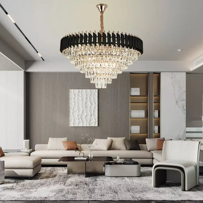 Crystal Chandelier VERSAILLES Supremo 12xE14, Διάμετρος 80cm, Γυαλιστερό χρυσό και μαύρο, Ρυθμιζόμενο ύψος Crystal Chandeliers Προεπιλεγμένος τίτλος Alessandro Design