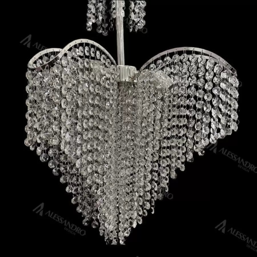 Crystal Candelabra Ander 4xE14 Diameter 45cm Chrome Crystal Candelabra Προεπιλεγμένος τίτλος Alessandro Design