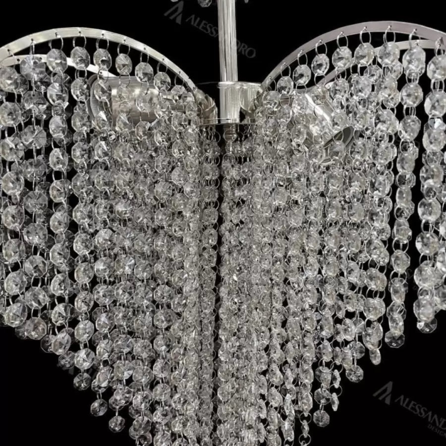 Crystal Candelabra Ander 4xE14 Diameter 45cm Chrome Crystal Candelabra Προεπιλεγμένος τίτλος Alessandro Design