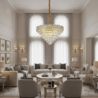 Crystal Chandelier WINDSOR Supremo 10xE14, Διάμετρος 80cm, Γυαλιστερό χρυσό, Ρυθμιζόμενο ύψος Crystal Chandeliers Προεπιλεγμένος τίτλος Alessandro Design