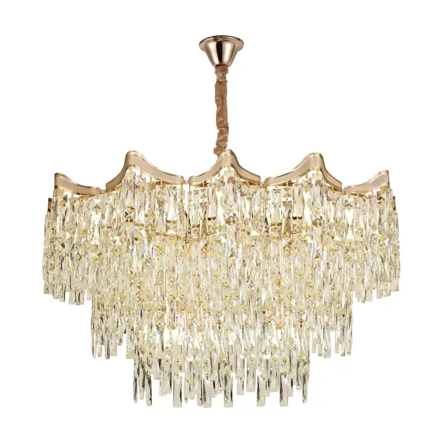 Crystal Chandelier Diameter 78cm, 20x E27, Gold, Ρυθμιζόμενο ύψος Crystal Chandeliers Προεπιλεγμένος τίτλος Alessandro Design