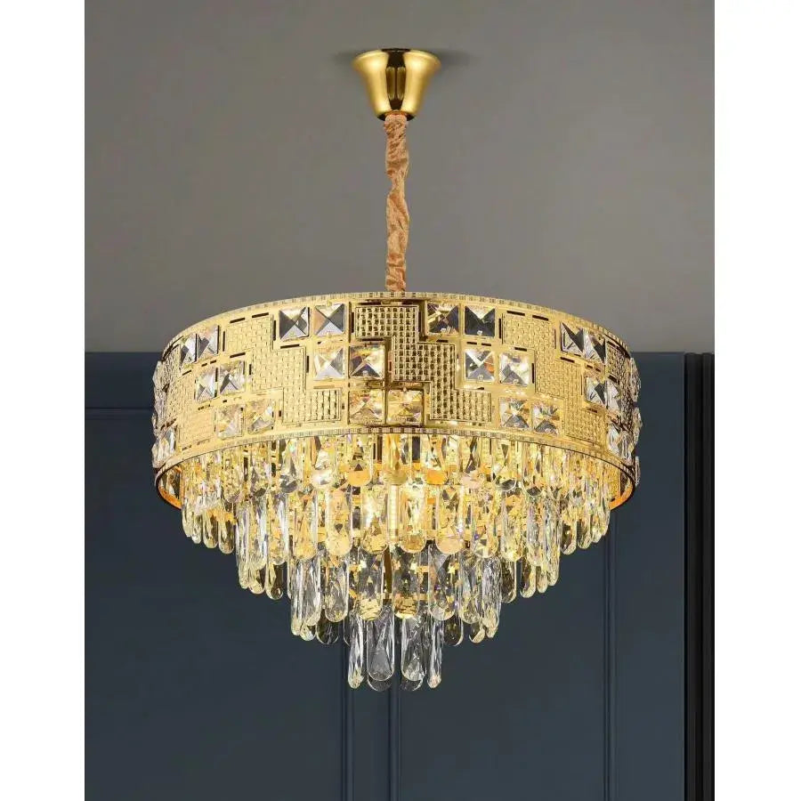 Crystal Chandelier NEUSCHWANSTEIN Nobile 4xE14, Διάμετρος 40cm, Χρυσό, Ρυθμιζόμενο ύψος Κρυστάλλινοι Πολυέλαιοι Προεπιλεγμένος τίτλος Alessandro Design
