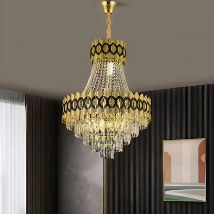 Crystal Chandelier Evangeline Gold Black 10XE14 Height Adjustable Crystal Chandelier Προεπιλεγμένος τίτλος Alessandro Design