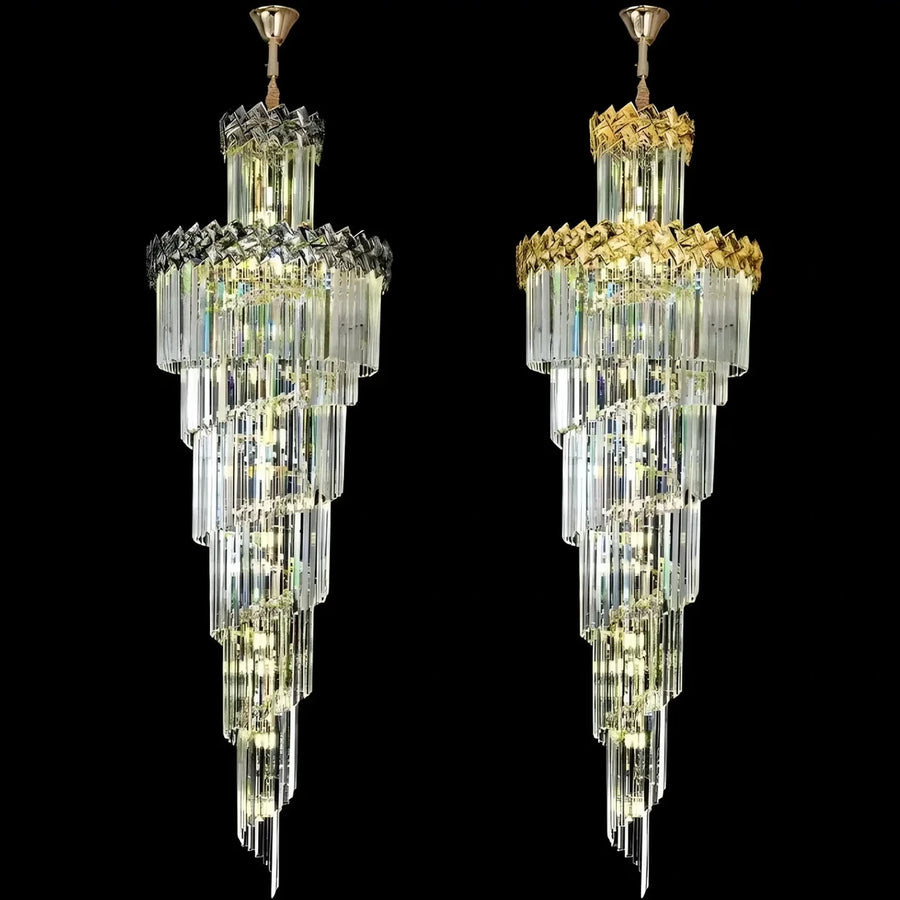 Crystal Chandelier WINDSOR Altiora, Διάμετρος 60cm, Ύψος 180cm, 26xE14, Γυαλιστερό χρυσό, Ρυθμιζόμενο ύψος, Κομψή σχεδίαση Crystal Chandeliers Προεπιλεγμένος τίτλος Alessandro Design