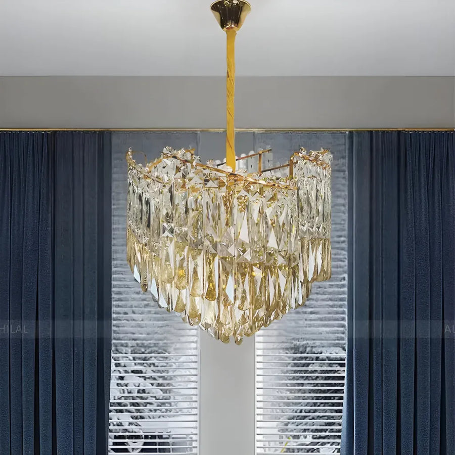 Crystal Candelabra TOPKAPI Petito 3xE27, Διάμετρος 30cm, Γυαλιστερό χρυσό, Ρυθμιζόμενο ύψος Cristal Candelabra Προεπιλεγμένος τίτλος Alessandro Design