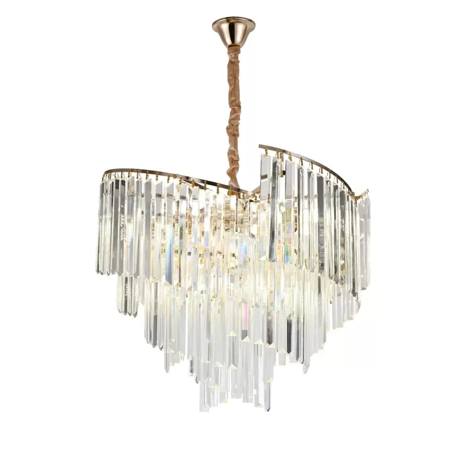 Crystal Candelabra TRIANON Magno 10x E27, Διάμετρος 56cm, Γυαλιστερό χρυσό, Ρυθμιζόμενο ύψος Crystal Candelabra Προεπιλεγμένος τίτλος Alessandro Design
