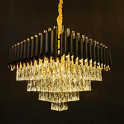 Crystal Chandelier VERSAILLES Eleganza 8x E14, 48 cm, Shiny Gold and Black, Ρυθμιζόμενο ύψος Crystal Chandeliers Προεπιλεγμένος τίτλος Alessandro Design