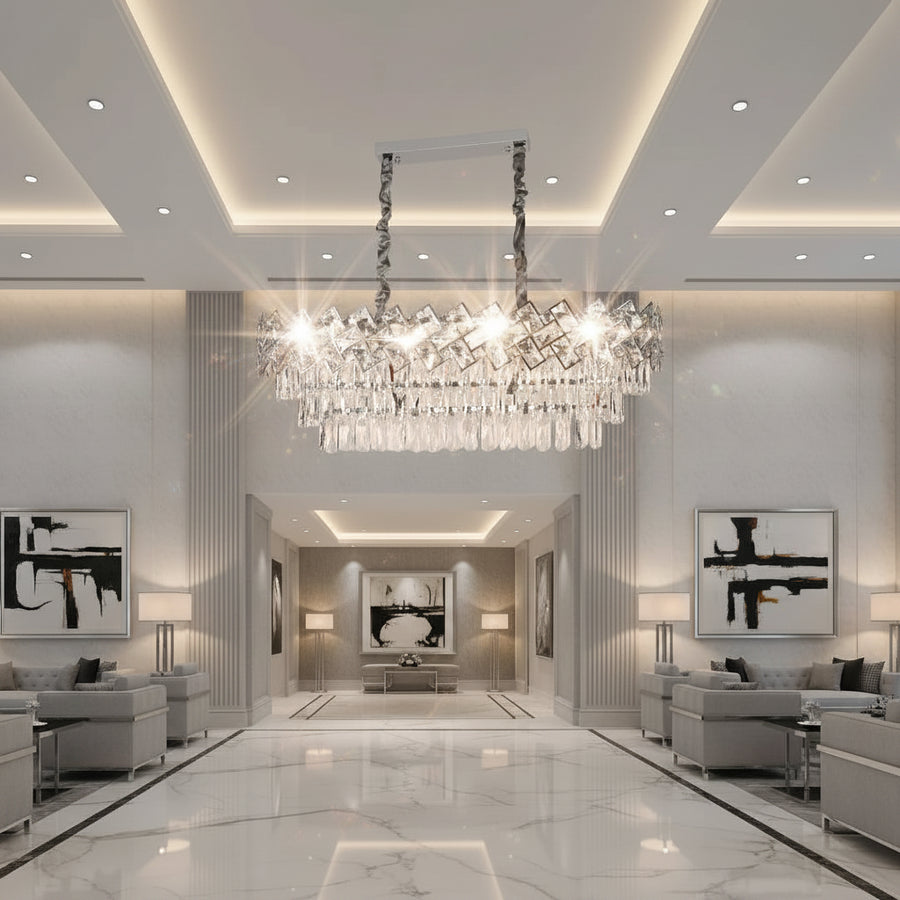 Crystal Chandelier WINDSOR Regalis 10xE14, Shiny Chrome, Adjustable Height Crystal Chandelier Προεπιλεγμένος τίτλος Alessandro Design
